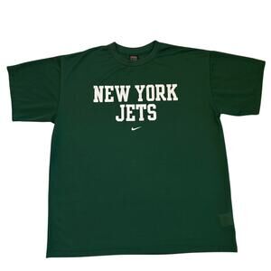 Vintage Nike Mesh T Shirt New York Jets Mens XL Green Short Sleeve Lightweight